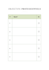 Objectifs professionnels – Pack de 5 pages
