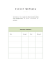 Budget mensuel – Pack de 5 pages